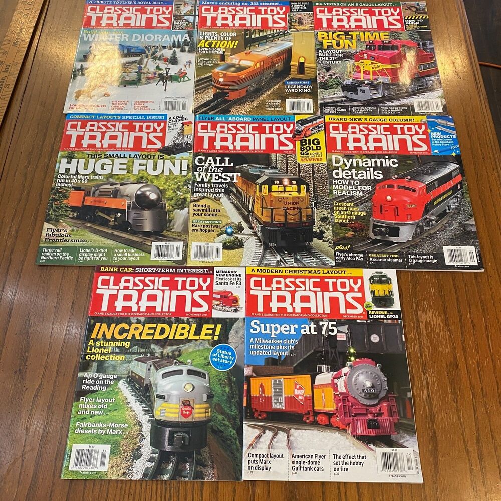 Classic Toy Trains Magazine 2021 Full Year Lot - Lionel Marx O S Gauge Layouts